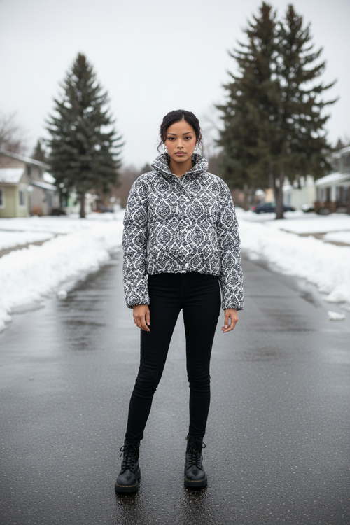 fab'rik Paisley Puffer Jacket - New With Tags