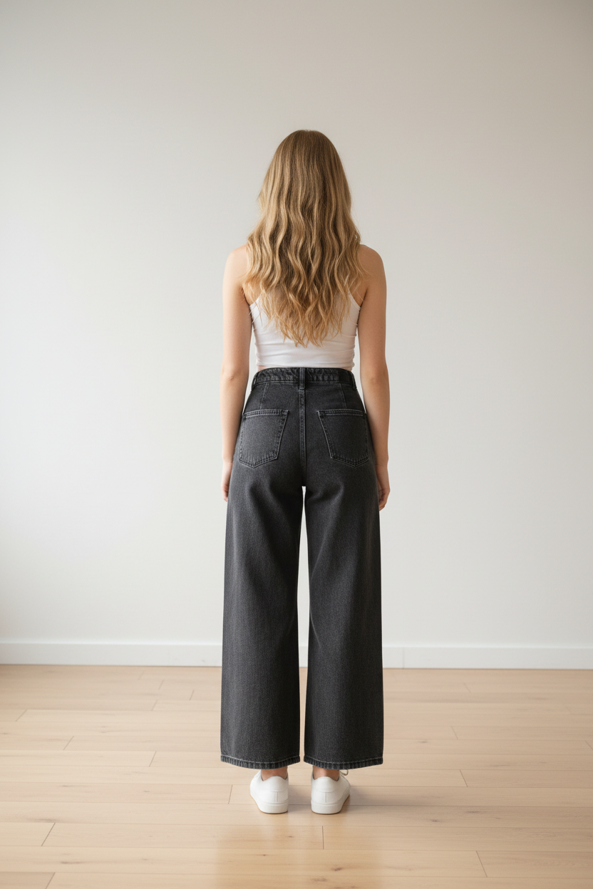 Free Market Gold Button Embellished Wide Leg Flare Jeans - New Never Worn