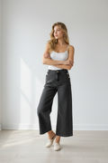 FreeMarket Gold Button Embellished Wide Leg Flare Jeans - New Never Worn