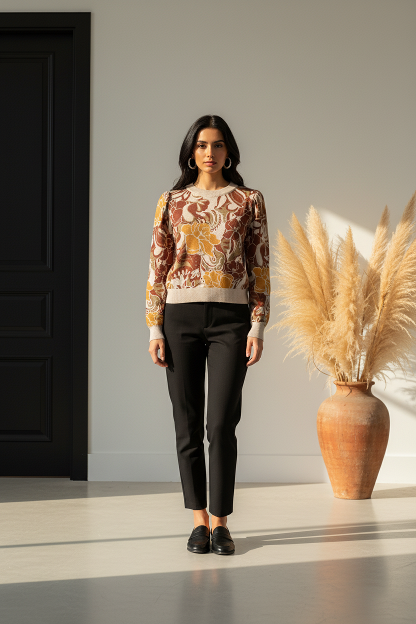 Flying Tomato Floral Print Lightweight Sweater - New With Tags