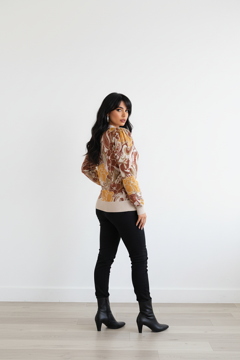 Flying Tomato Floral Print Lightweight Sweater - New With Tags