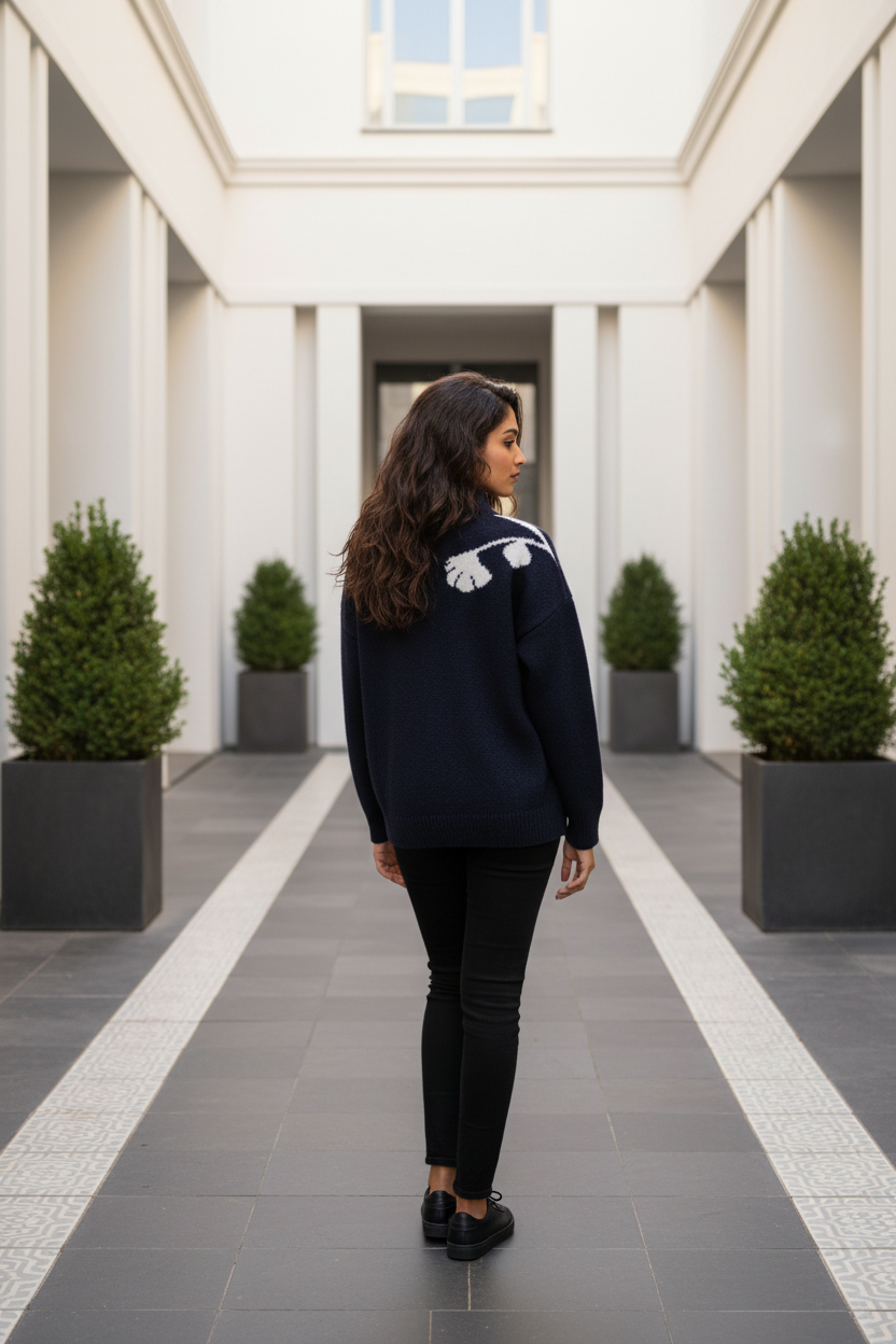 fab'rik Floral Crewneck Pullover Sweater - New With Tags